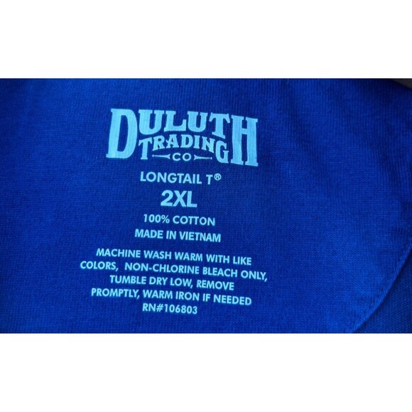Duluth Trading Polo Shirt Mens 2XL Cobalt Blue Longtail Elevated Casual Classic - Picture 3 of 6